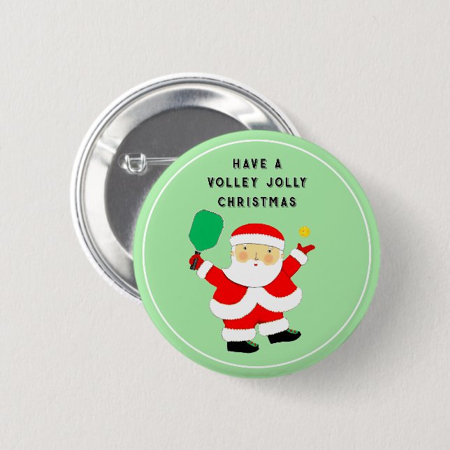 Pickleball Christmas 6 Cm Round Badge (Front & Back)