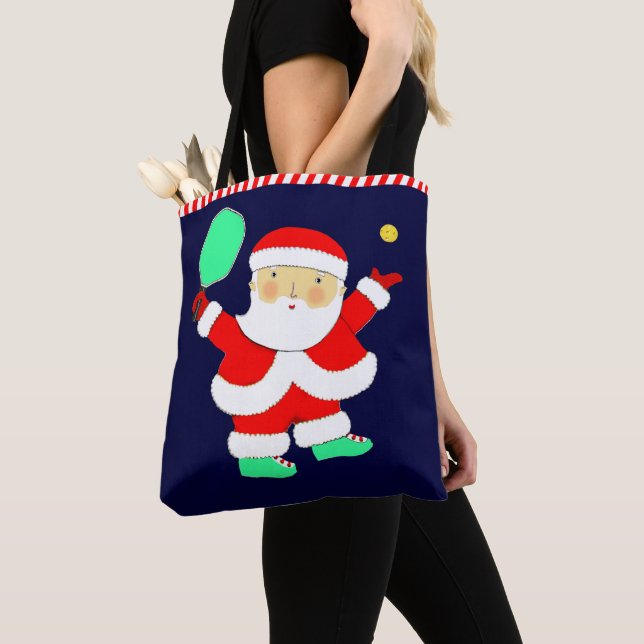 Pickleball Christmas Gift Tote Bag (Close Up)