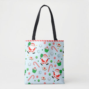 Pickleball Christmas Gift Tote Bag