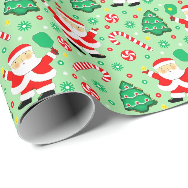 Pickleball Christmas Gift Wrapping Paper (Roll Corner)
