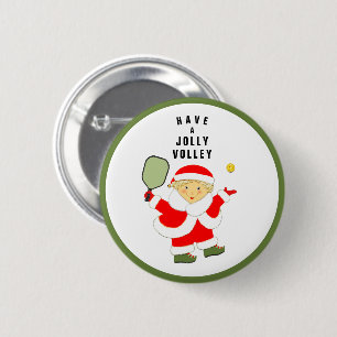 Pickleball Christmas Holiday Gift 6 Cm Round Badge