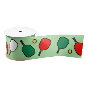 Pickleball Christmas Holiday Gift Satin Ribbon