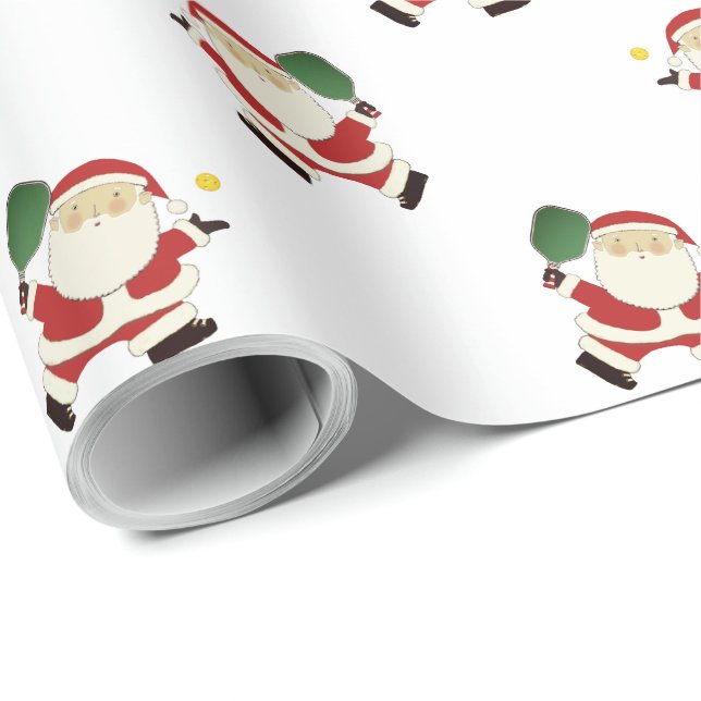 Pickleball Christmas Holiday Gift Wrapping Paper (Roll Corner)