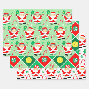 Pickleball Christmas Holiday Gift Wrapping Paper