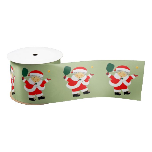 Pickleball Christmas Holiday Gifts Satin Ribbon (Spool)