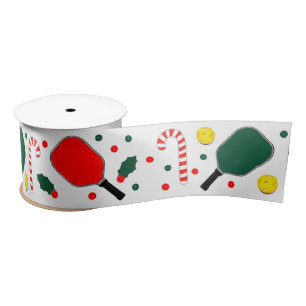 Pickleball Christmas Holiday Gifts Satin Ribbon