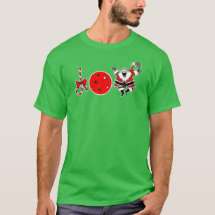 Pickleball Christmas Joy Candy Cane Santa Xmas T-Shirt