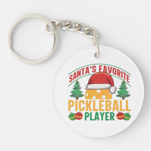 Pickleball Christmas Key Ring