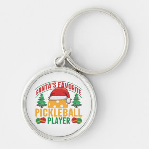Pickleball Christmas Key Ring
