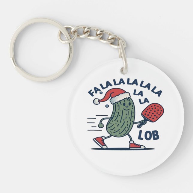 Pickleball Christmas Key Ring (Front)