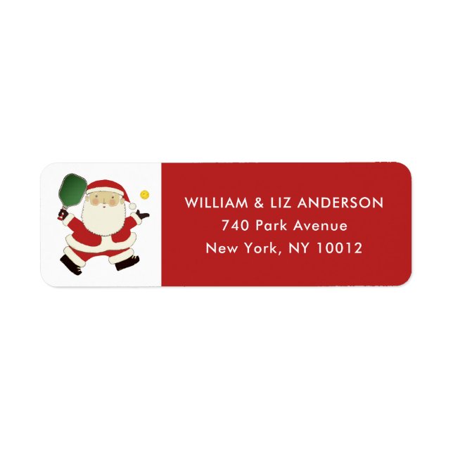 Pickleball Christmas Label Return Address Label (Front)
