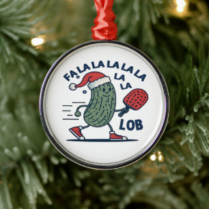 Pickleball Christmas Metal Ornament