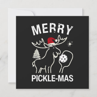 Pickleball Christmas Moose Pickle-mas Holiday Card