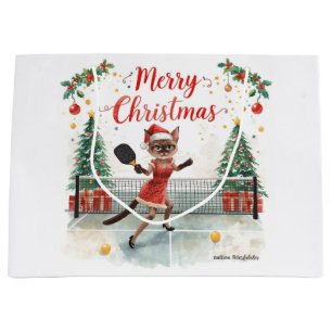 Pickleball Christmas Party Design Merry Christmas Large Gift Bag