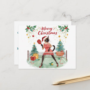 Pickleball Christmas Party Design Merry Christmas Postcard