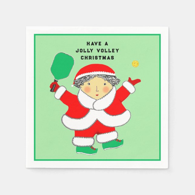 Pickleball Christmas Party Napkin (Front)