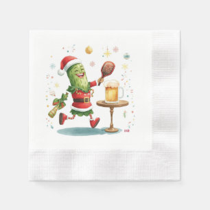 Pickleball Christmas Party with Beer Napkin