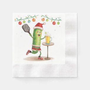 Pickleball Christmas Party with Beer Napkin