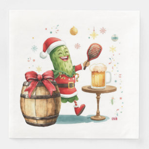 Pickleball Christmas Party with Beer Napkin