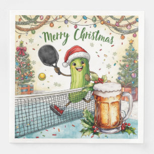 Pickleball Christmas Party with Beer Napkin