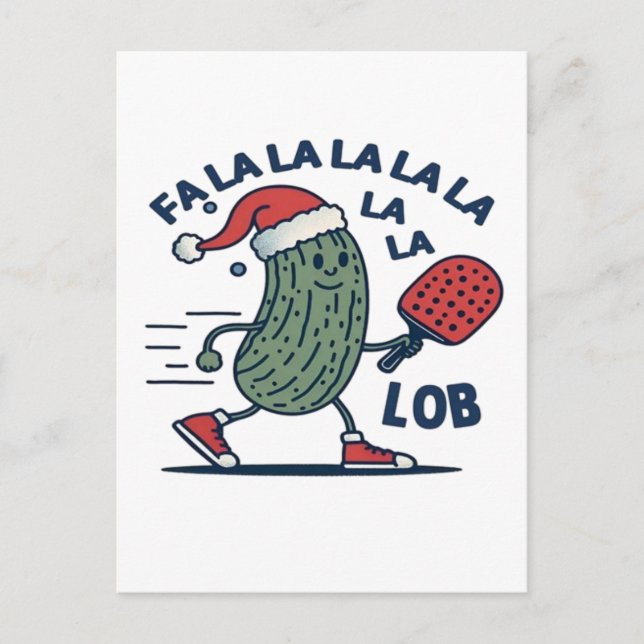 Pickleball Christmas Postcard (Front)