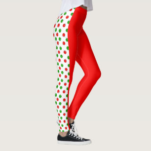 Pickleball Christmas Red and Green Pickleballs Leggings