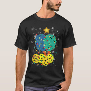 Pickleball Christmas Santa Pickleball X Mas Lights T-Shirt