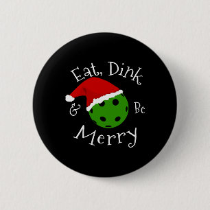 Pickleball Christmas Saying 6 Cm Round Badge