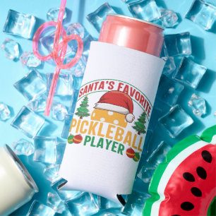 Pickleball Christmas Seltzer Can Cooler