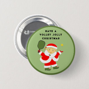Pickleball Christmas Stocking Stuffer 6 Cm Round Badge