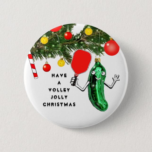 Pickleball Christmas Stocking Stuffer 6 Cm Round Badge (Front)