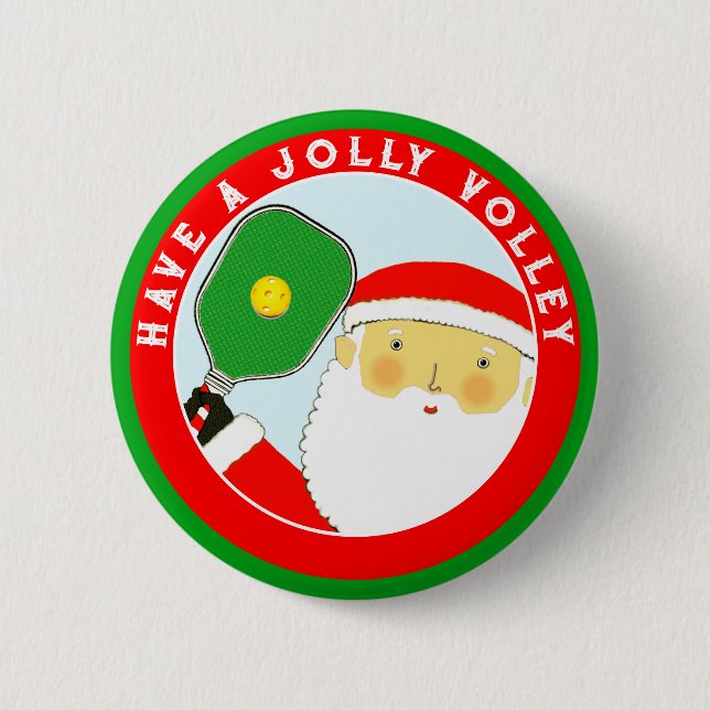 Pickleball Christmas Stocking Stuffers Button (Front)
