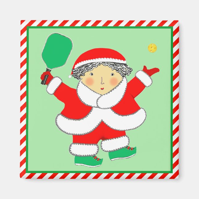 Pickleball Christmas Stocking Stuffers Magnet (Front)