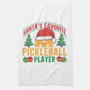 Pickleball Christmas Tea Towel