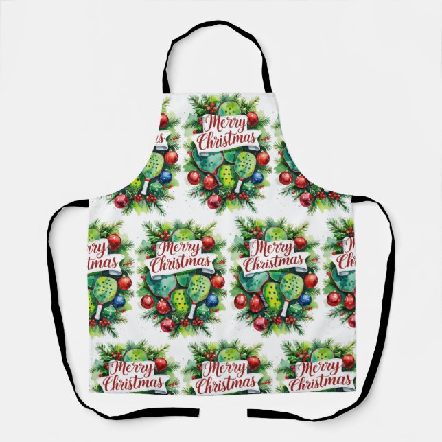 Pickleball Christmas themed  Apron (Front)