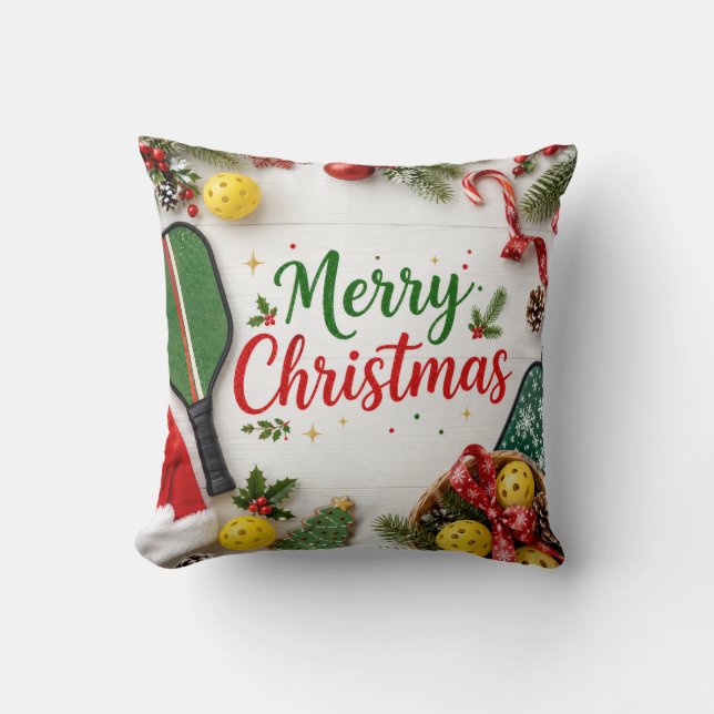 Pickleball Christmas themed  Cushion (Front)