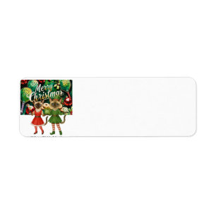Pickleball Christmas themed for Cat Lovers Return Address Label