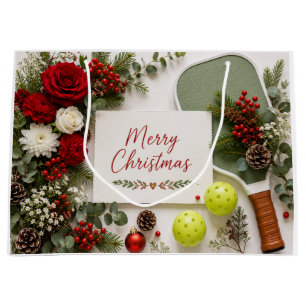 Pickleball Christmas themed Large Gift Bag