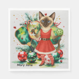 Pickleball Christmas themed Napkin