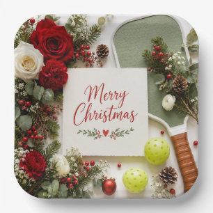 Pickleball Christmas themed  Paper Plate