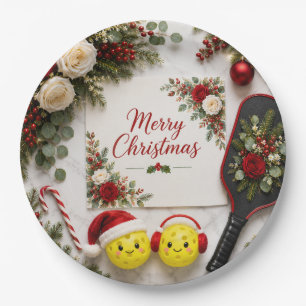 Pickleball Christmas themed  Paper Plate