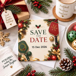 Pickleball Christmas themed  Save The Date