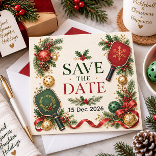 Pickleball Christmas themed  Save The Date