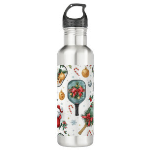 Pickleball Christmas themed with Paddle  710 Ml Water Bottle
