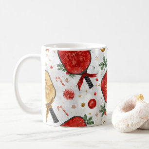 Pickleball Christmas themed with Paddle Coffee Mug