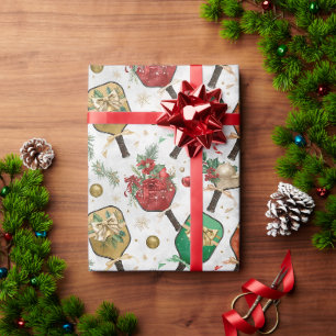 Pickleball Christmas themed with Paddle Wrapping Paper