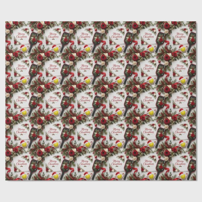 Pickleball Christmas themed  Wrapping Paper (Flat)