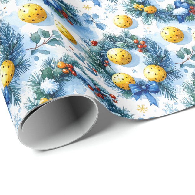 Pickleball Christmas themed Wrapping Paper (Roll Corner)