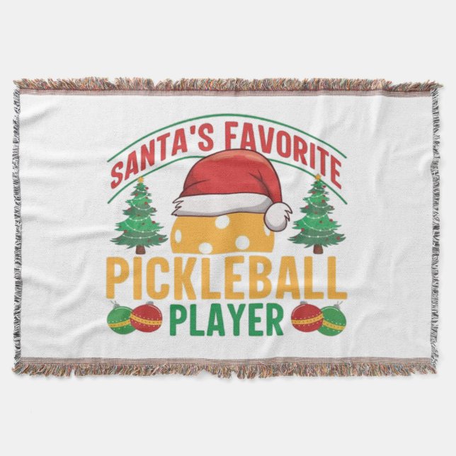 Pickleball Christmas  Throw Blanket (Front)