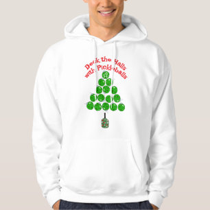 Pickleball Christmas Tree Deck the Halls Hoodie